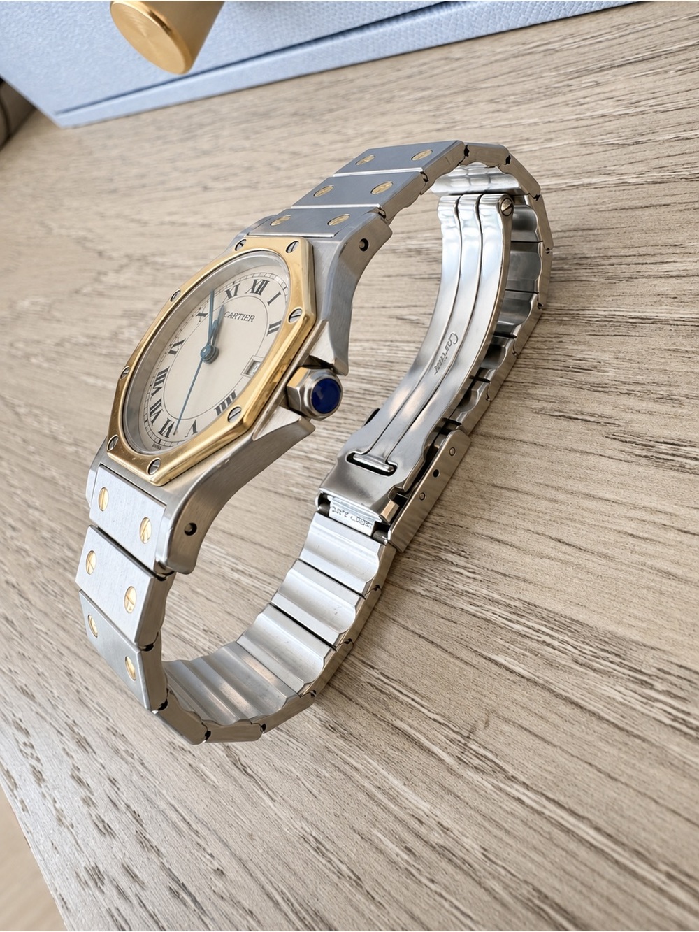 Vintage 1990s Cartier Santos Octagonal Two-Tone — 30mm - Picture 3 of 6